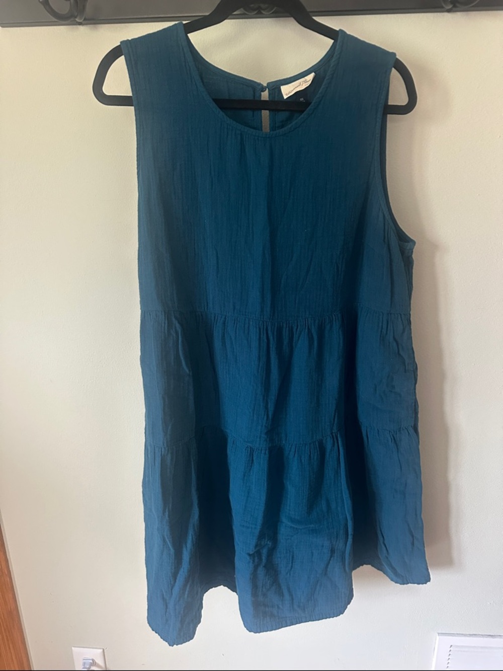 Universal Threads Teal Muslin Tiered Dress